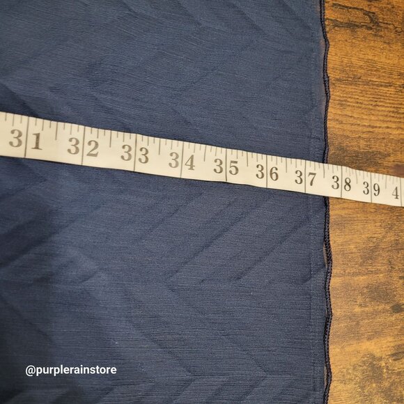 Vtg Cal Style Chiffon Accordion Pleated Maxi Skirt L Navy Stretch Waist 90's - Picture 6 of 7